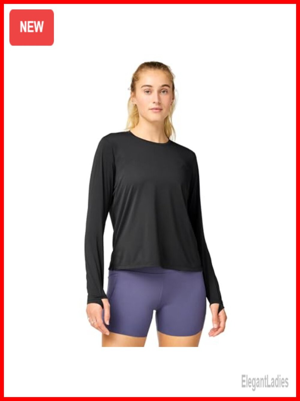 Recycled Polyester Long Sleeve Running Top with Thumbholes